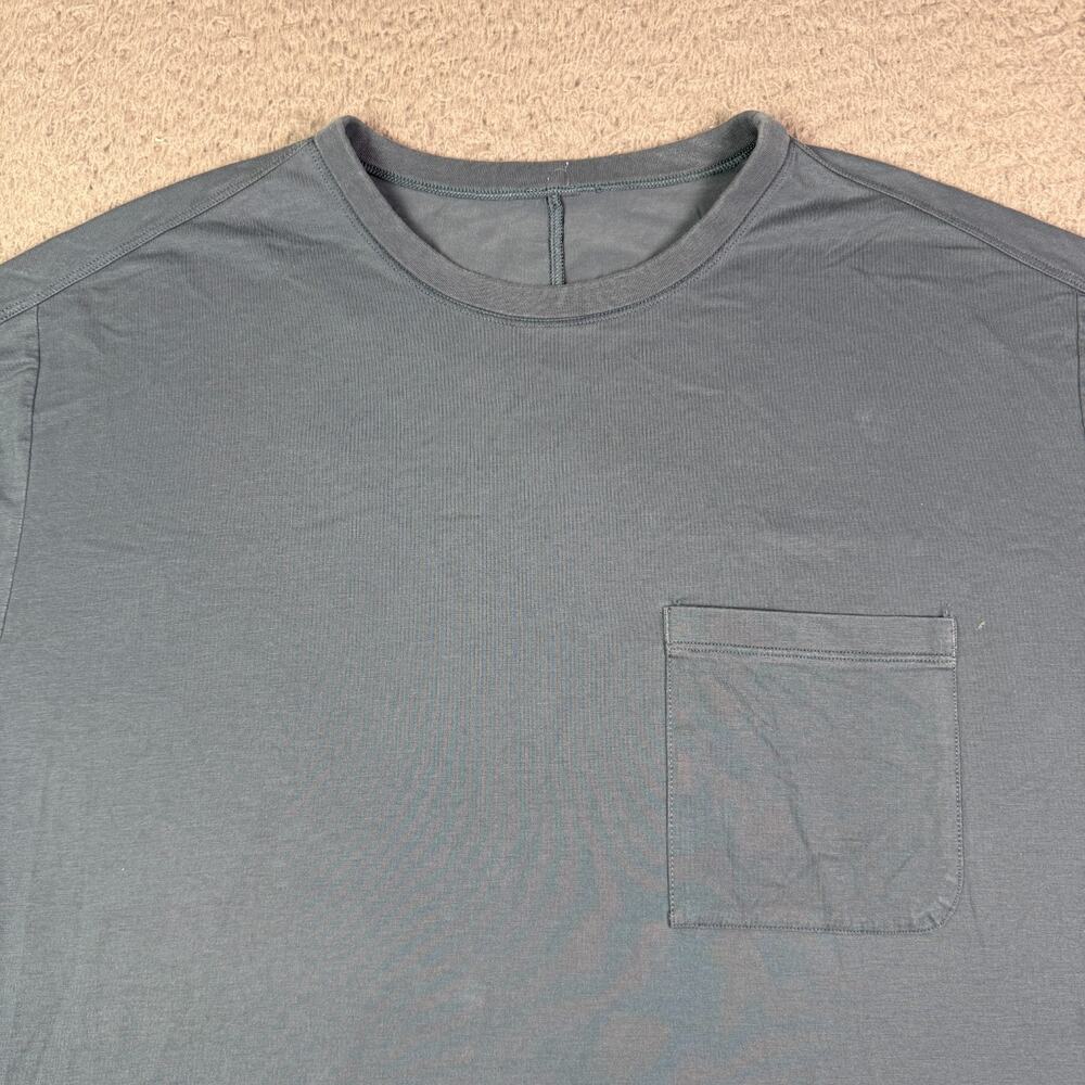 Lululemon Shirt Mens L Blue Fundamental Oversized Pocket Tee Short Sleeve